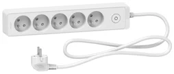 Multiprise filaire 5 prises 1.5m, SCHNEIDER ELECTRIC, blanc