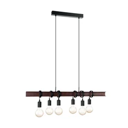 Suspension, Industriel Acier Rouille Eglo Medbourne 6 Lumière(S) D.0 Cm