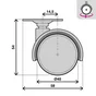 Roulette pivotante platine, Diam.40 mm