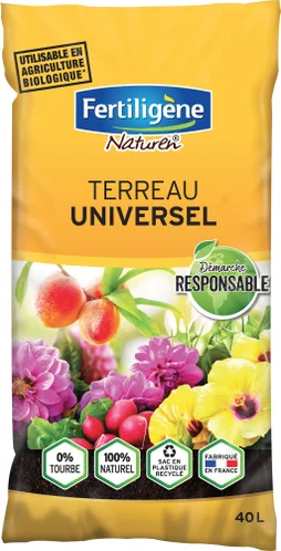 Terreau naturel sans tourbe FERTILIGENE, 40 litres
