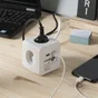 Bloc multiprise cube usb filaire, 4 prises blanc, 1.5m , LEXMAN