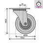 Roulette pivotante à platine, diam.125 mm