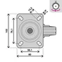 Roulette pivotante à platine, diam.125 mm