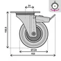 Roulette pivotante à platine, diam.125 mm