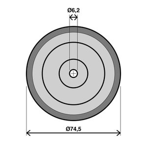 Roulette Fixe Sur Axe, Diam.75 Mm