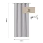 Rideau tamisant, Pharell, coton, gris H.280 x l.140 cm INSPIRE
