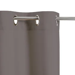 Rideau tamisant, Pharell, coton, gris H.280 x l.140 cm INSPIRE