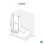 Pare-Baignoire Pivotant Pliant, H.140 X L.107 Cm Easy