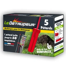 Lot de 5 pétards, recharge anti-taupes et rat taupier LE DETAUPEUR
