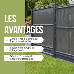 Kit Lamelles Occultantes Rigides Pvc,  H.150 X L.250 Cm Anthracite,  Dirickx