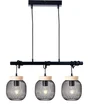 Suspension 3xE27 max 60W métal noir et bois BRILLIANT Giada