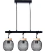 Suspension 3xE27 max 60W métal noir et bois BRILLIANT Giada