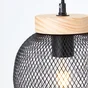 Suspension 3xE27 max 60W métal noir et bois BRILLIANT Giada