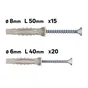 Lot De 35 Chevilles À Expansion Standers, Diam.6, 8 Et 10 Mm X L.40 Mm