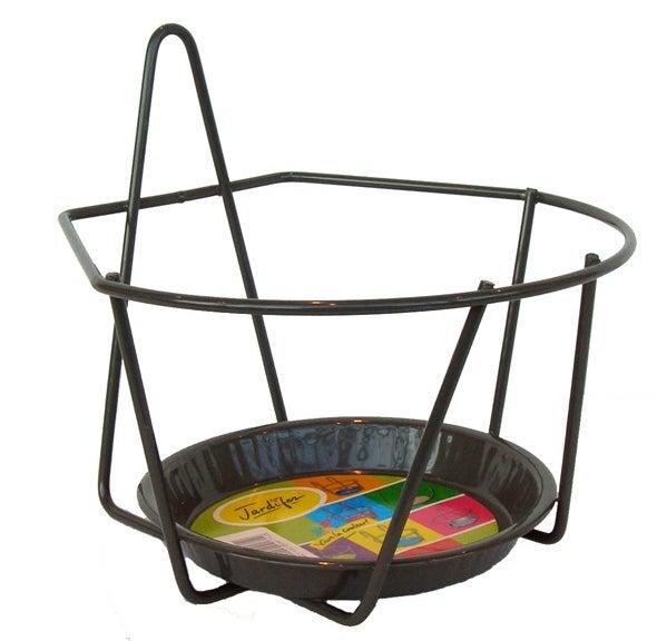 Support Pot Jardifer Rond Gris, H.20.5 X L.22 Cm
