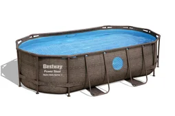 Piscine hors-sol tubulaire, Power Steel Vista Hublots, BESTWAY, L.4.27m x l.2.5 m x H.1 m