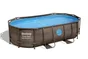 Piscine hors-sol tubulaire, Power Steel Vista Hublots, BESTWAY, L.4.27m x l.2.5 m x H.1 m
