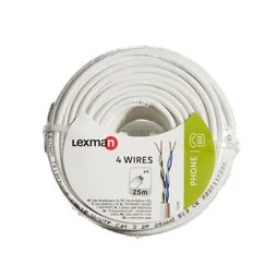 Câble Téléphone Mâle / Mâle, 25M, Lexman