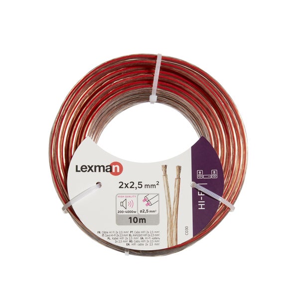 Câble Hi-Fi, 10M, Transparent