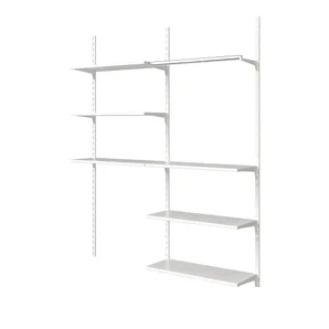 2 Tablettes Spaceo Acier 80X30Cm, Entraxe 50 Mm Blanc
