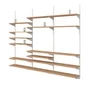 Console double en acier verni, P.47 cm entraxe 50 mm blanc