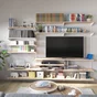 Console double en acier verni, P.47 cm entraxe 50 mm blanc