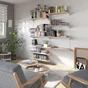 Console double en acier verni, P.47 cm entraxe 50 mm blanc