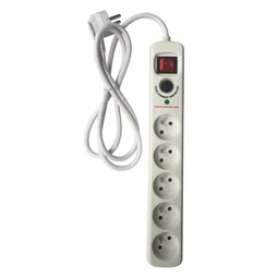 Multiprise Parafoudre 5 Prises H05Vv-F Lexman, 3680 W, Blanche