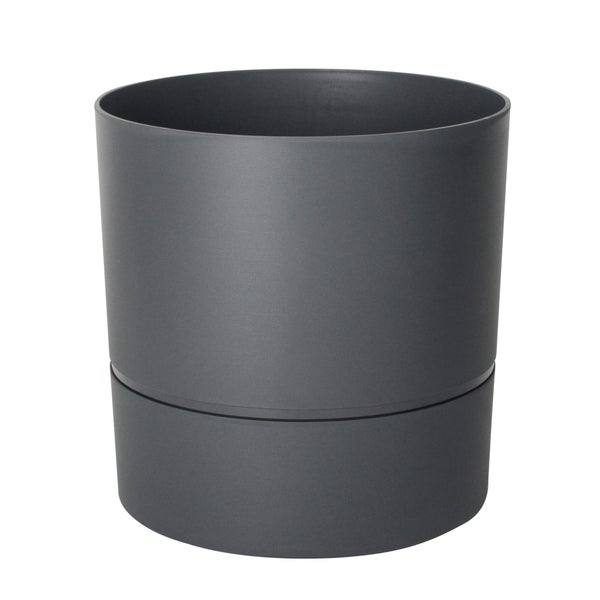 Pot Rond Polypropylène Aquaduo Diam.28.5 Cm Gris Anthracite