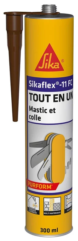 Mastic colle Sikaflex 11FC, SIKA, 300 ml marron