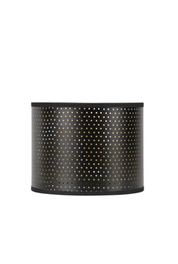 Abat-Jour Cylindre, Diam.18 Cm, Polyamide, Noir/Or Corep