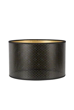 Abat-Jour Cylindre, Diam.30 Cm, Polyamide, Noir/Or Corep
