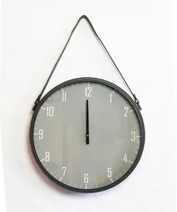 Horloge Acier Barbier Indus Noir. Diam.41 Cm