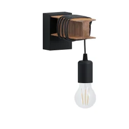 Applique, Industriel Acier Inoxydable Rouille Eglo Medbourne 1 Lumière(S)