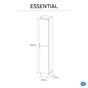 Colonne de salle de bains, 2p l.30 x H.180 x P.32 cm, blanc, Essential