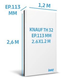 Doublage En Polystyrène Expansé, Th 32, Knauf 2.6 X 1.2M Ep. 13+100Mm, R=3.15