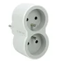 Biplite murale compact à 2 prises, LEGRAND, blanc