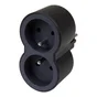 Biplite Murale Compact, 2 Prises Noir Legrand