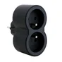 Biplite Murale Compact, 2 Prises Noir Legrand