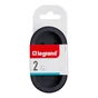 Biplite Murale Compact, 2 Prises Noir Legrand