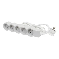 Multiprise Filaire Compact, 5 Prises Blanc Legrand, 3M