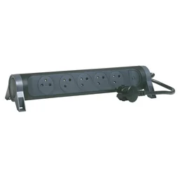 Multiprise Filaire Et Interrupteur Avec Prise Rotative, 5 Prises Noir Legrand