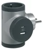 Triplite Usb Murale Compact, 2 Prises Aluminium Legrand