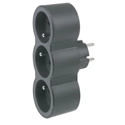Triplite Murale Compact, 3 Prises Noir Legrand