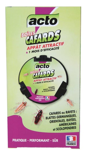 Lot de 2 boites appât cafards, blattes et scolopendres