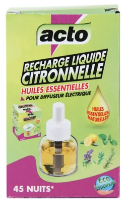 Recharge liquide citronnelle aux huiles essentielles, ACTO