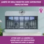 Aspirateur lampe UV, GRILL'INSECTES, protège 100 m²
