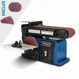 Ponceuse stationnaire à bande et à disque, SCHEPPACH Bts900, 370 watts