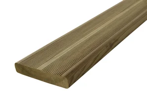 Planche Bois Skin, Vert, L.240 X L.18.5 Cm X Ep.34 Mm