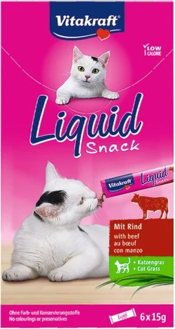 Friandise chat liquide bœuf 6x15g , VITAKRAFT